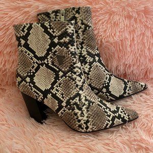 Snakeskin Print Booties SZ 10